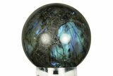 Flashy, Polished Labradorite Sphere - Brilliant Blues #266178-1
